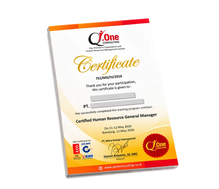 Contoh e-sertifikat Q.One Consulting